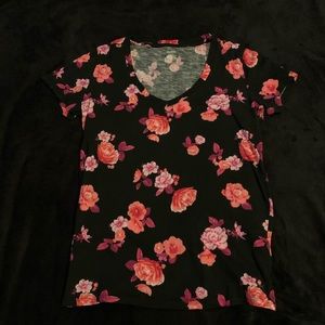 Pink VS Floral Short Sleeve T-Shirt